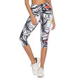 Mint Lilac Womens High Waist Workout Printed Capri